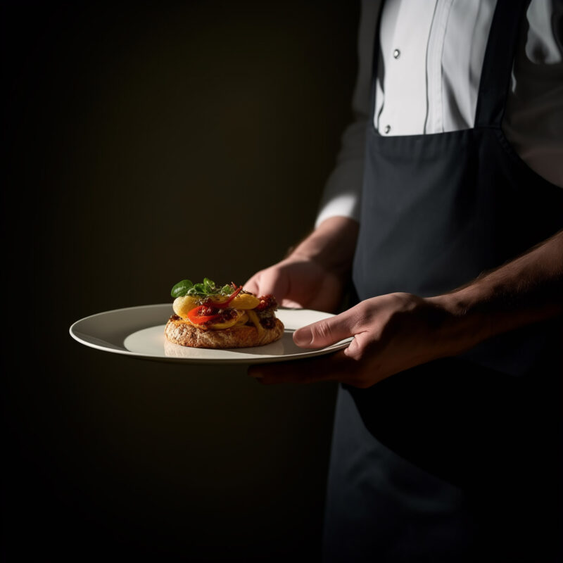 Closeup of Hands holding a plate